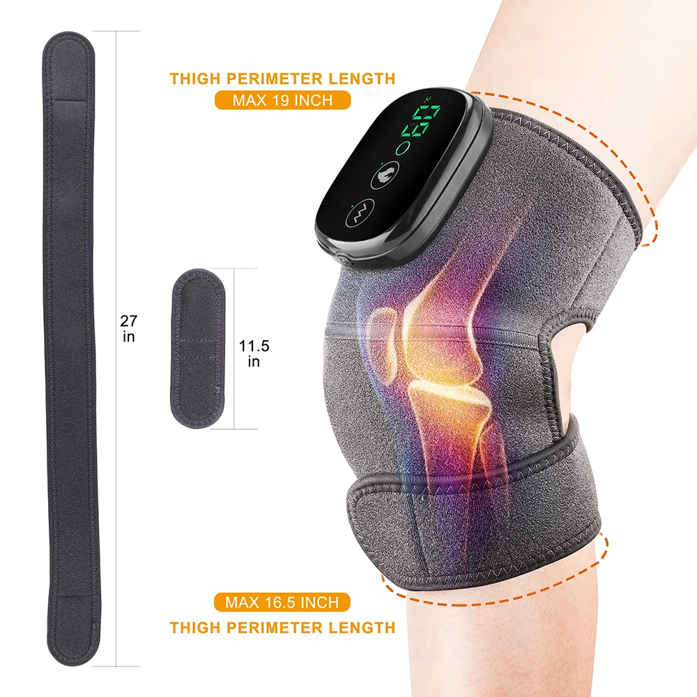 An image of a knee brace designed for injury recovery, paired with an image of a woman's knee.