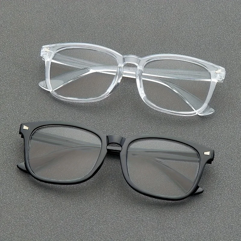 2팩 유니섹스 Y2K 직사각형 소형 프레임 레트로 패션 일반 장식용 안경 파티 쇼핑 일상 사용에 적합