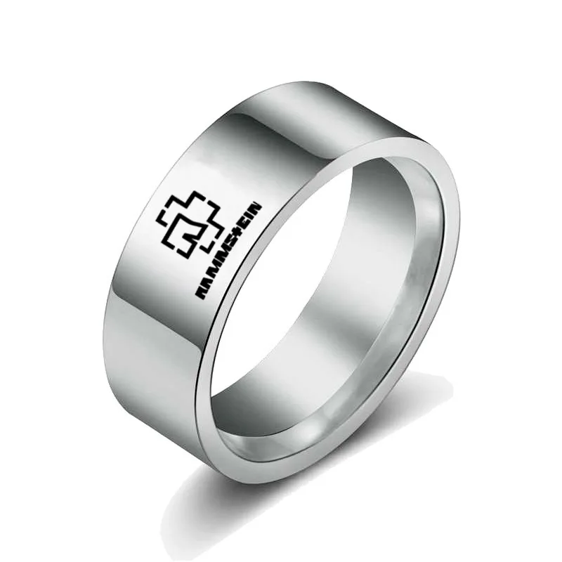 Anillo con logotipo para anillos para hombre, joyería con estampado de cruz, joyería para parejas de boda, accesorios de Metal de Color plateado, acero inoxidable - AliExpress