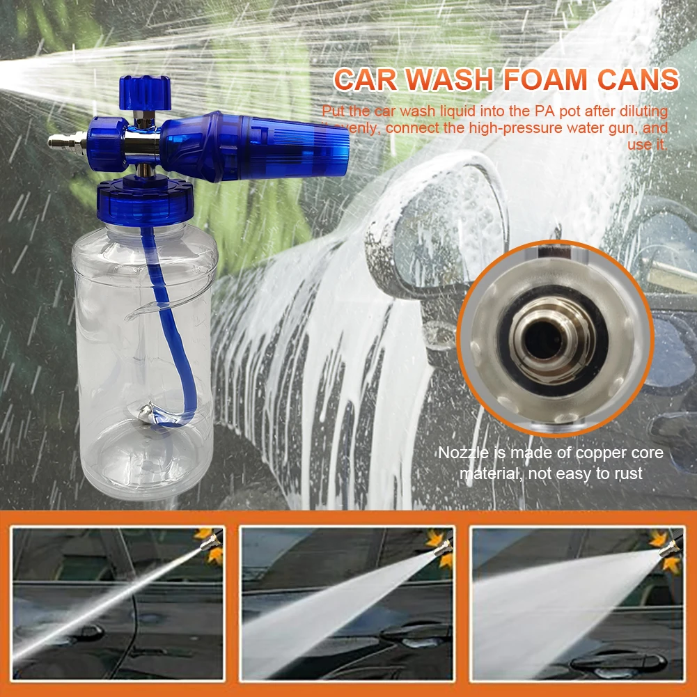 1000ml Snow Foam Lance High Pressure Car Wash Soap Foam Gun Adjustable Spray Bottle 1/4 Inch Quick Connect Car Cleaning Tools 3