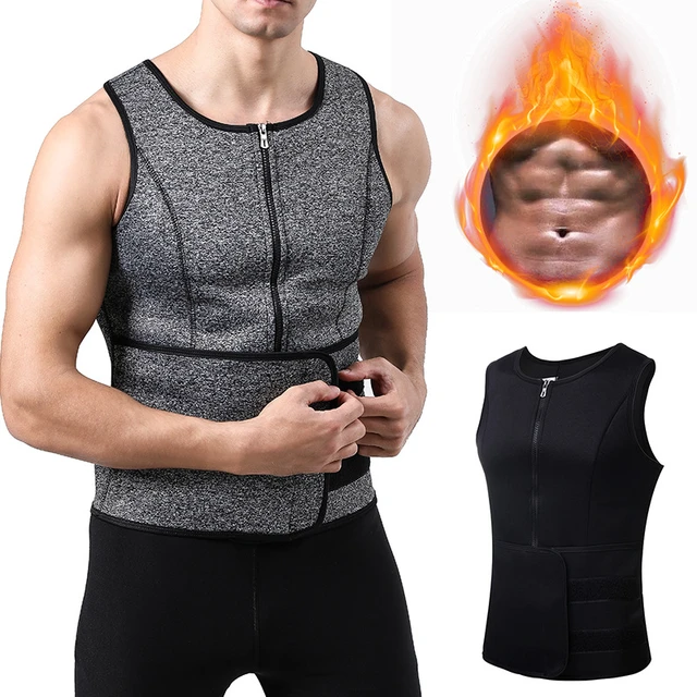 Men Body Shaper Waist Trainer Sauna Suit Sweat Vest Slimming Fat Weight Loss