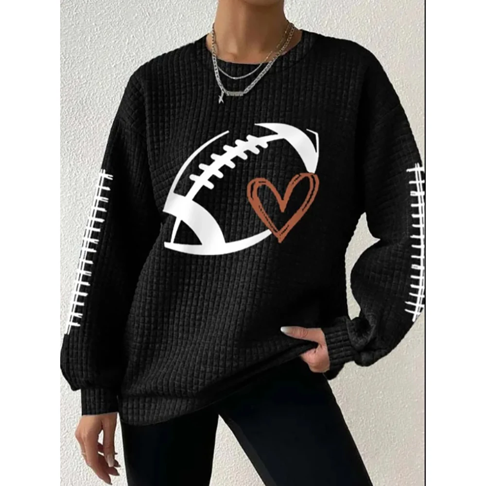 

SOSHIRL Rugby American Football Sweatshirt Pattern Printed Thick Sportwear Hipster Casual Tops Streetwear Hip Hop Women Clothing