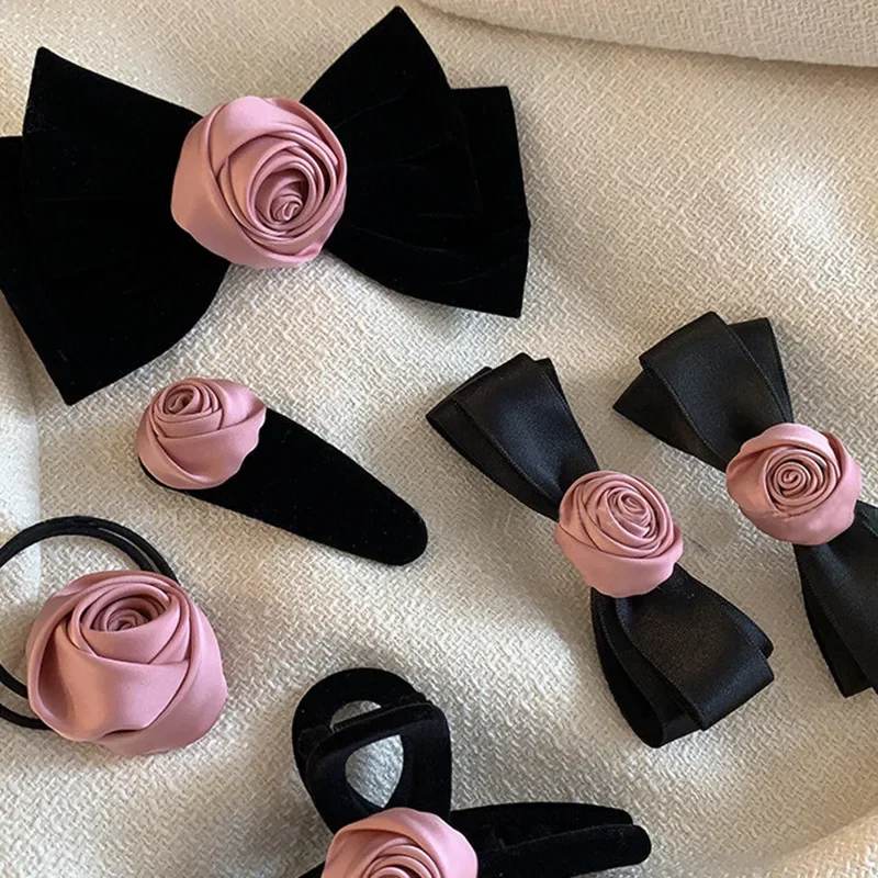 3 Oversized hair tie clip bow garter pink flower Amazon.com : Velscrun 3Pcs Hair Bows for Women Pink Hair Bow  main image 2