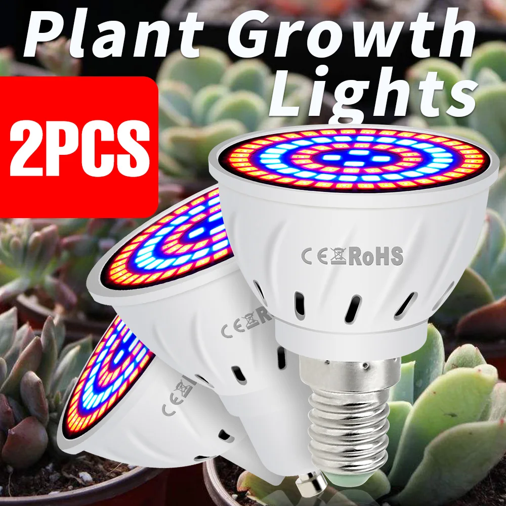 GU10 Phyto Lamps E27 Led Full Spectrum Grow Light MR16 Led Bulbs Seedling 48 60 80leds B22 Plant Growing Lamp For Greenhouse E14