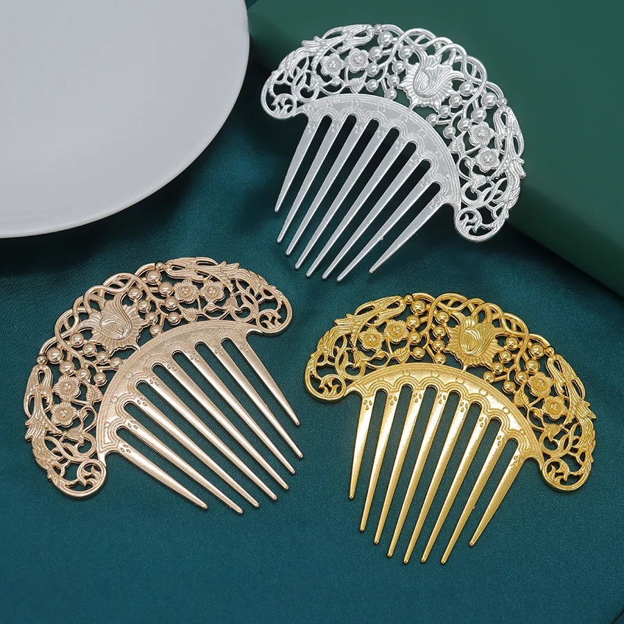 Metal Flamenco Combs for Woman Hair Dancers with Ornamental Design Spanish Hair Pins for Dancers