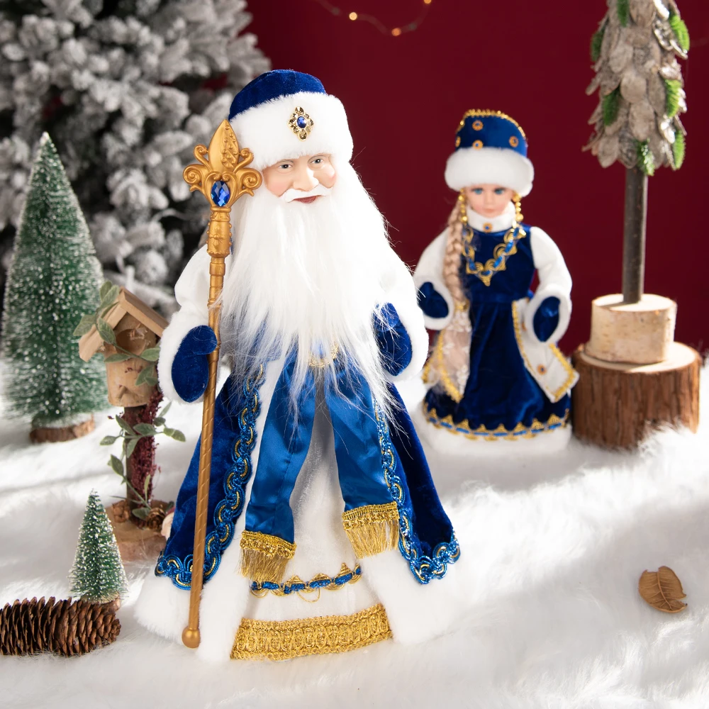 Statues de Père Noël en bronze grandeur nature pour décoration extérieure