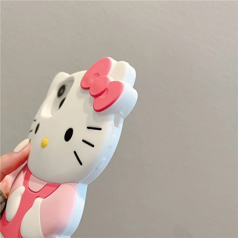 ソフトシリコン電話ケース,ピンクのハローキティ漫画パターン