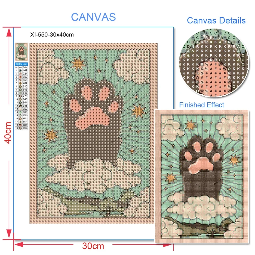 DIY 5D Pintura Diamante Cross Stitch Kits, Tarot Cat, completa Diamante Mosaico Bordado, Imagem dos desenhos animados, Strass Home Decor, Novo