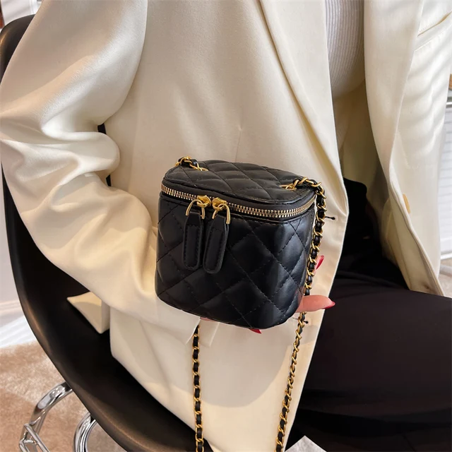 Luxury Lady Quilted Mini Kawaii Cute Box Shape Pu Leather Crossbody Sling Bag Women 2022 Lingge Shoulder Handbag And Purses 2