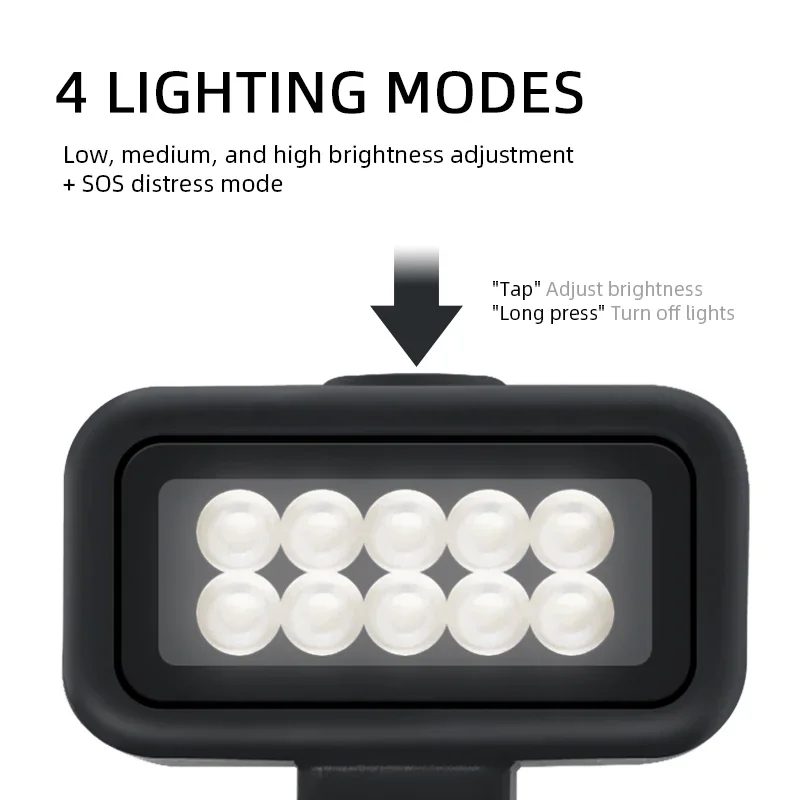 Kit Lumière LED pour GoPro avec Clip Pivotant et Éclairage Vidéo
