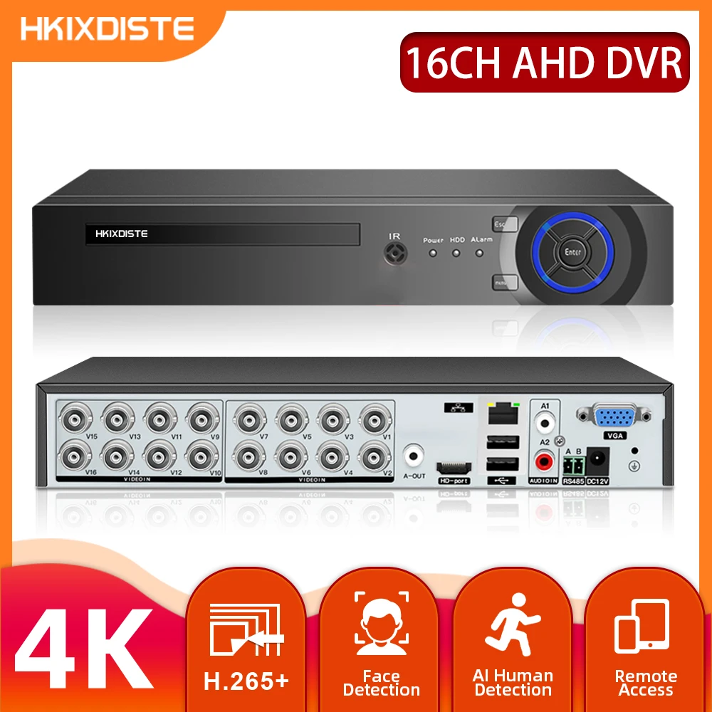 16CH AHD DVR HD 8MP CCTV Security Camera System Kit 6 IN 1 16