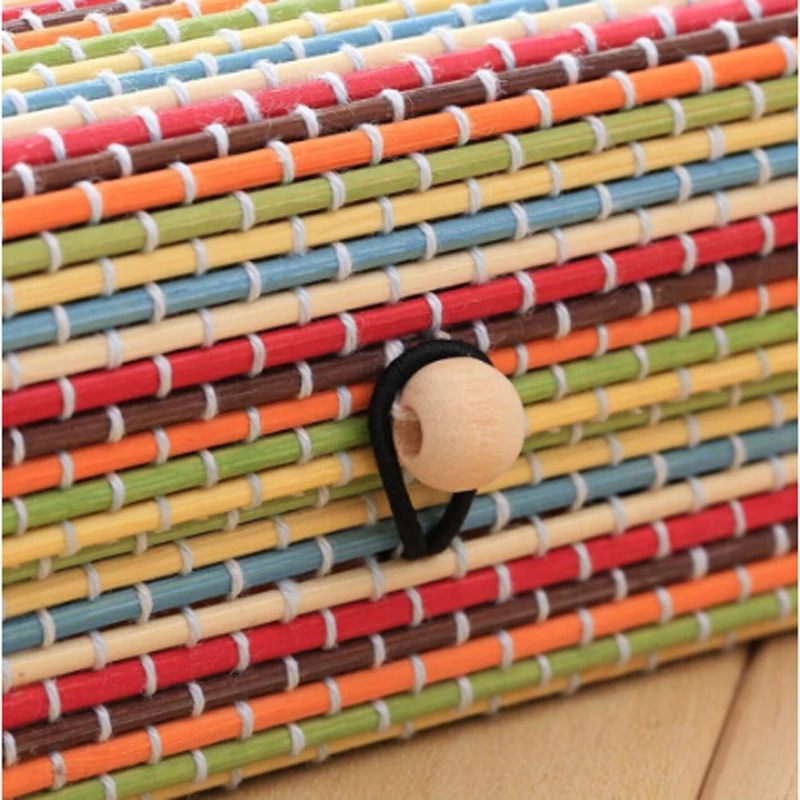 Cute Bamboo Wooden Ring Necklace Earrings Case Makeup Case Holder 6 Colors Cute Jewelry Box Storage Organizer 5