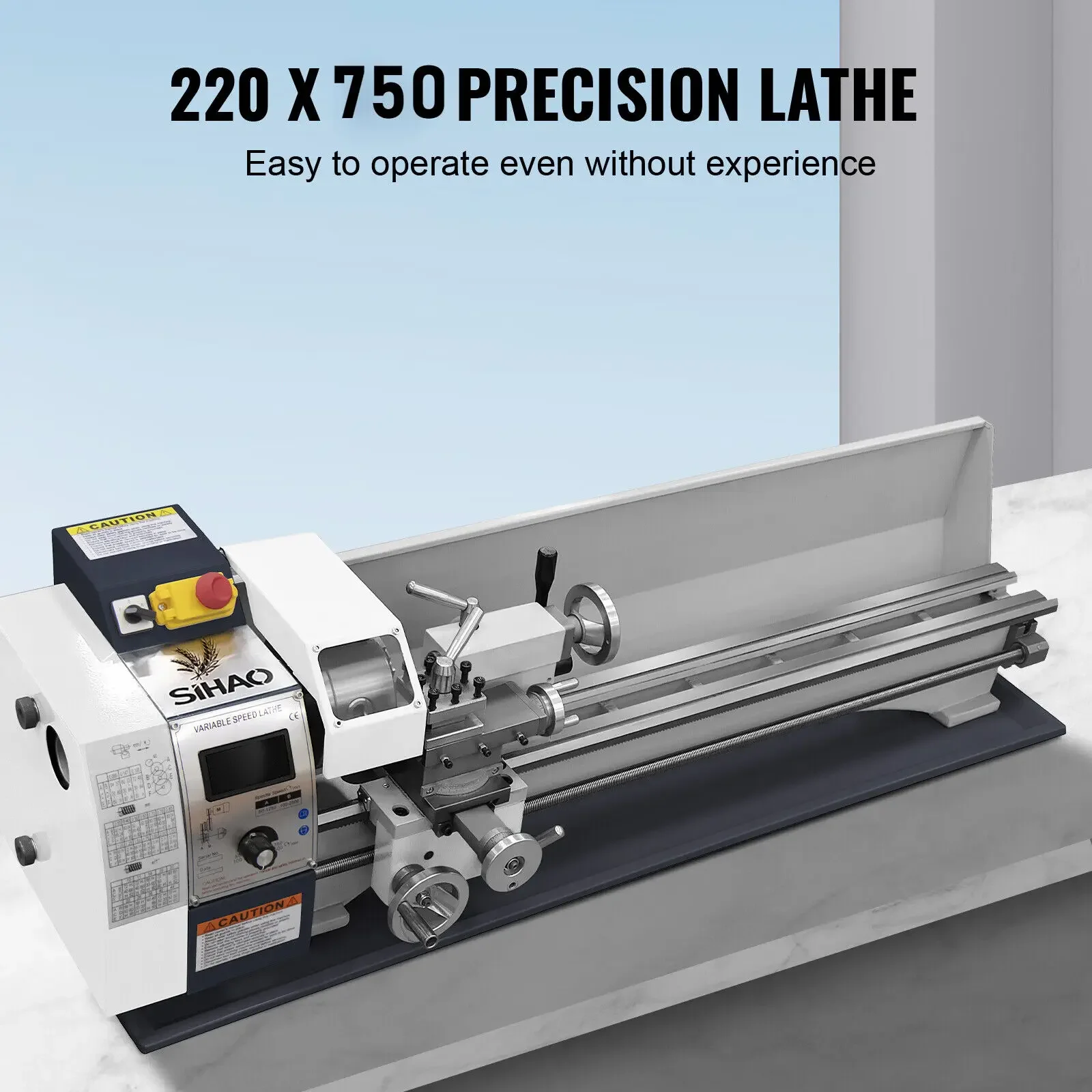 SIHAO Metalldrehmaschine 220 x 750 mm, Präzisions-Mini-Metalldrehmaschine, 1500 W, variable Geschwindigkeit, Mini-Drehmaschine, Präzisions-Tischplatte, Metall-Arbeitsscheibe – Detail 2