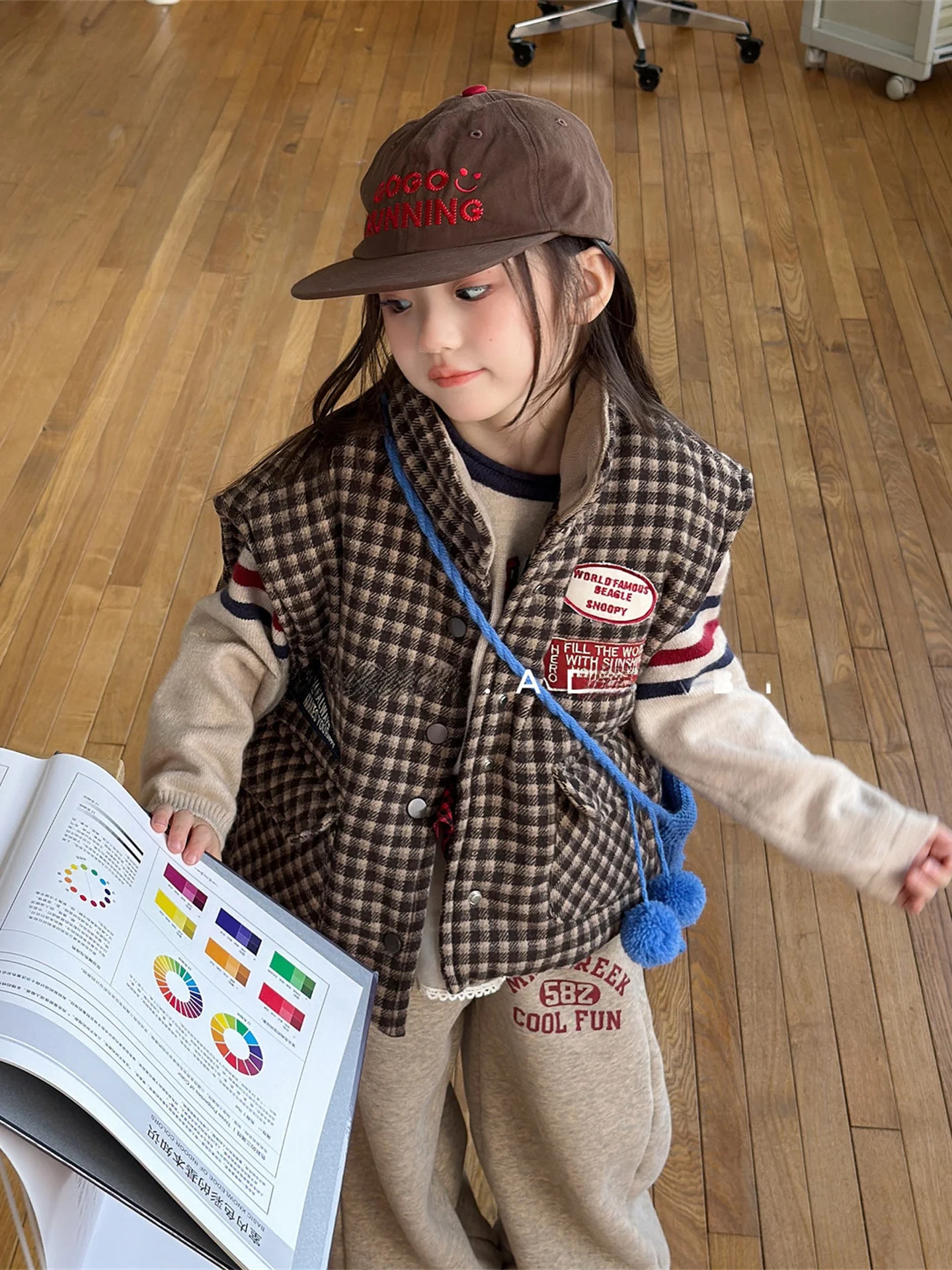 한국 스타일 양털 안감 코튼 조끼 겨울 따뜻한 스탠드 칼라 가디건 어린이용 남아 여아 코튼 자켓 베이비 상의