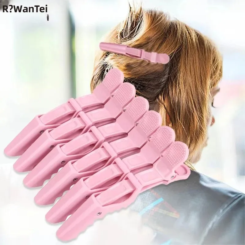 6개입 악어 헤어 클립 미용 클램프 클로 섹션 클립 이발사 크로커다일 헤어핀 살롱 스타일링 도구 헤어 액세서리