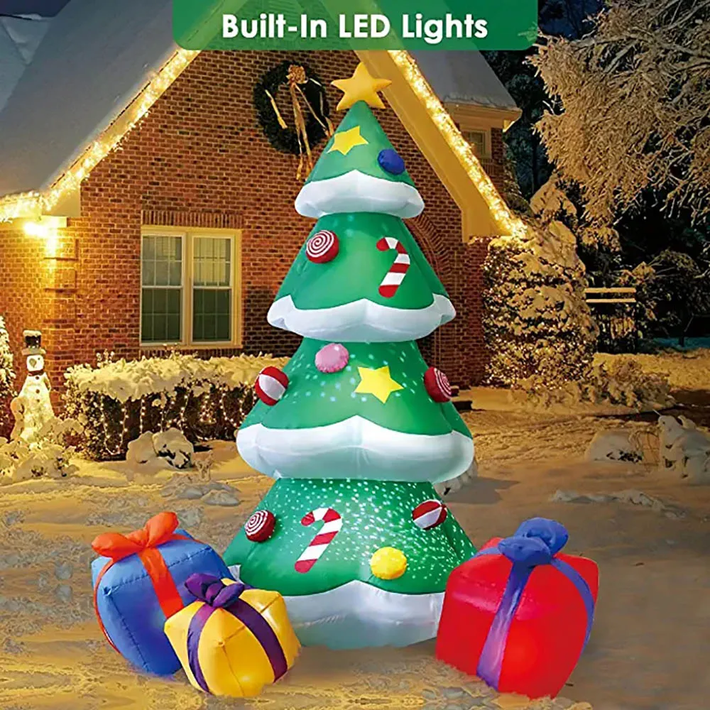 2.1m Arbre De Noël Gonflable Géant Gonflable Rougeoyante Père Noël