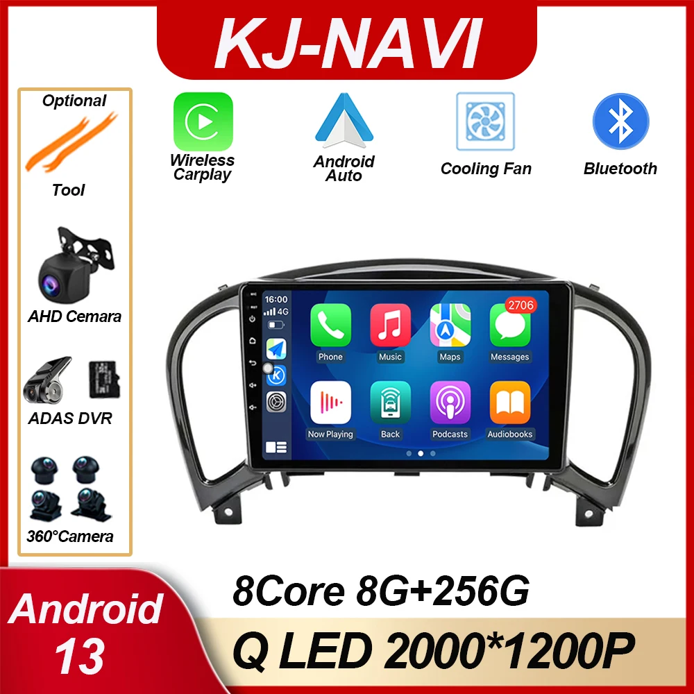 

Android 13 9 "для Nissan Juke YF15 2010-2014 интернет-автомобильная камера, Автомобильный мультимедийный плеер, датчик парковки, GPS, Bluetooth