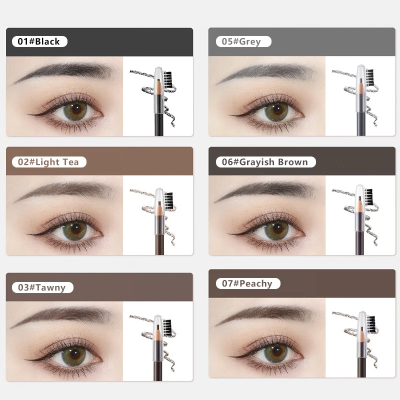 1 Stuk Wenkbrauw Potlood Tattoo Waterdichte Wenkbrauw Potlood Tint Make-Up Cosmetica 6 Kleuren Microblading Langdurige Wenkbrauw Pen