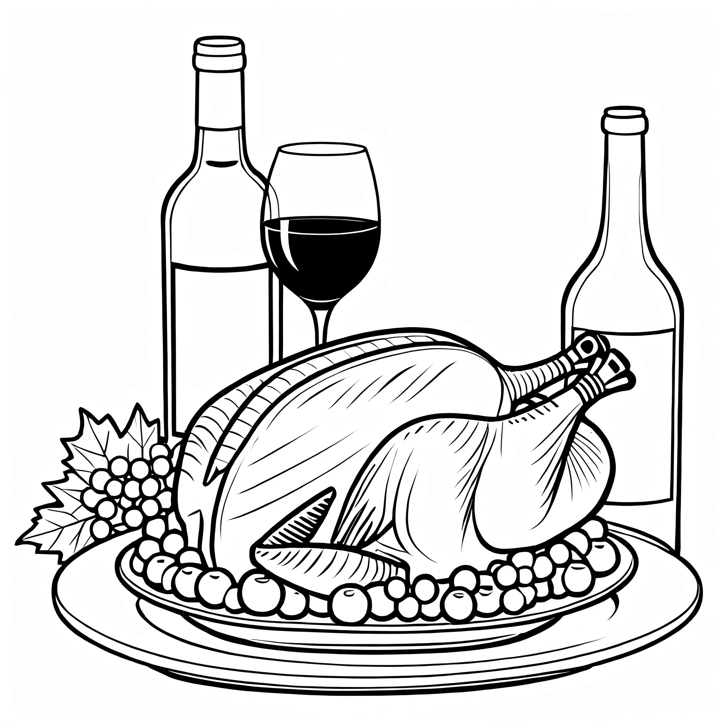 24 Page Art Coloring Book For Adults And Teens THANKSGIVING Theme SIMPLE BOLD Graffiti Painting Drawing For Relaxation Gift 5