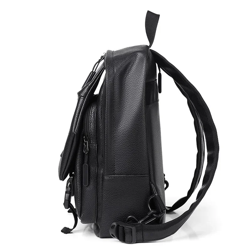 Mini Zaino da uomo Moda Piccolo Uomo Multifunzione Borsa da petto Zaino da viaggio Zaini da viaggio Zaino da uomo 2024 Pu Bagpack in pelle - immagine 4