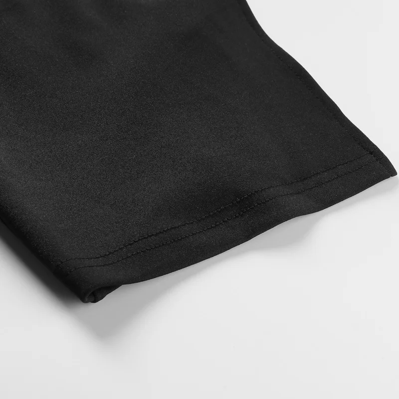 V-Neck Fashion Short Sleeve Dress Women High Waist Solid Pleated Elegant Patchwork Party Dress Ladies Autumn Long Dress