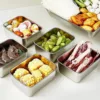 Stainless Steel Food Storage Serving Trays Rectangle Sausage Noodles Fruit Dish with Cover Home Kitchen Organizers 5