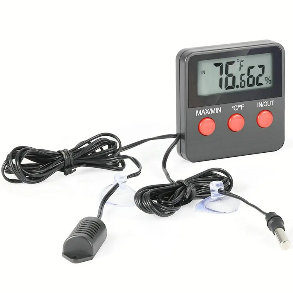 Digital Temperature And Humidity Meter LCD Display Outdoor Incubator Thermohygrometer With probe For Pet Hatching Eggs Sensor thermometer hygrometer digital thermometer temperature and humidity meter hygrometer thermometer