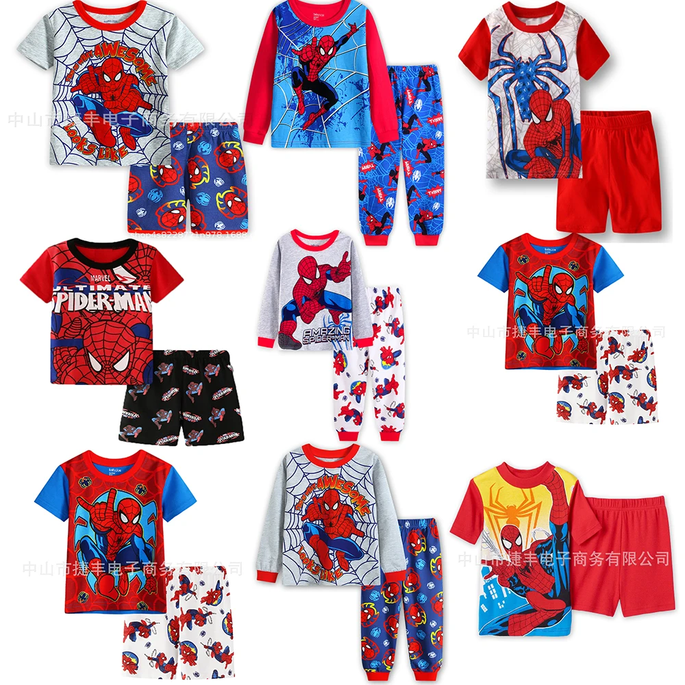 

Spider-man 1-7Y Children Pajamas Set Girls Boys Cartoon Summer Autumn Leisure Wear Sleepwear Clothes Gift for Kid Pyjamas