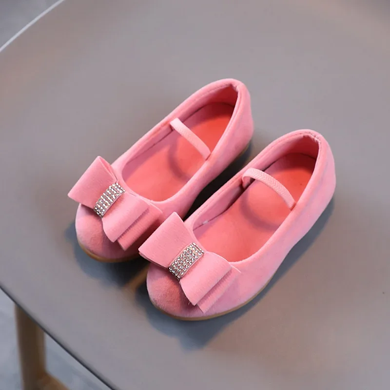 Kids Cute Shoes for Girl Princess Shoes Autumn Fashion Bow Sequins Children Girls Party Flat Heels Size 21-36 SP132