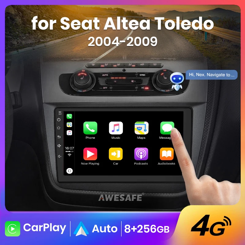 AWESAFE PX9 Plus radio coche For Seat Ibiza 6J 2009 - 2013 inalambrico  CarPlay Android Auto sistemas inteligentes de coche reproductor multimedia  para