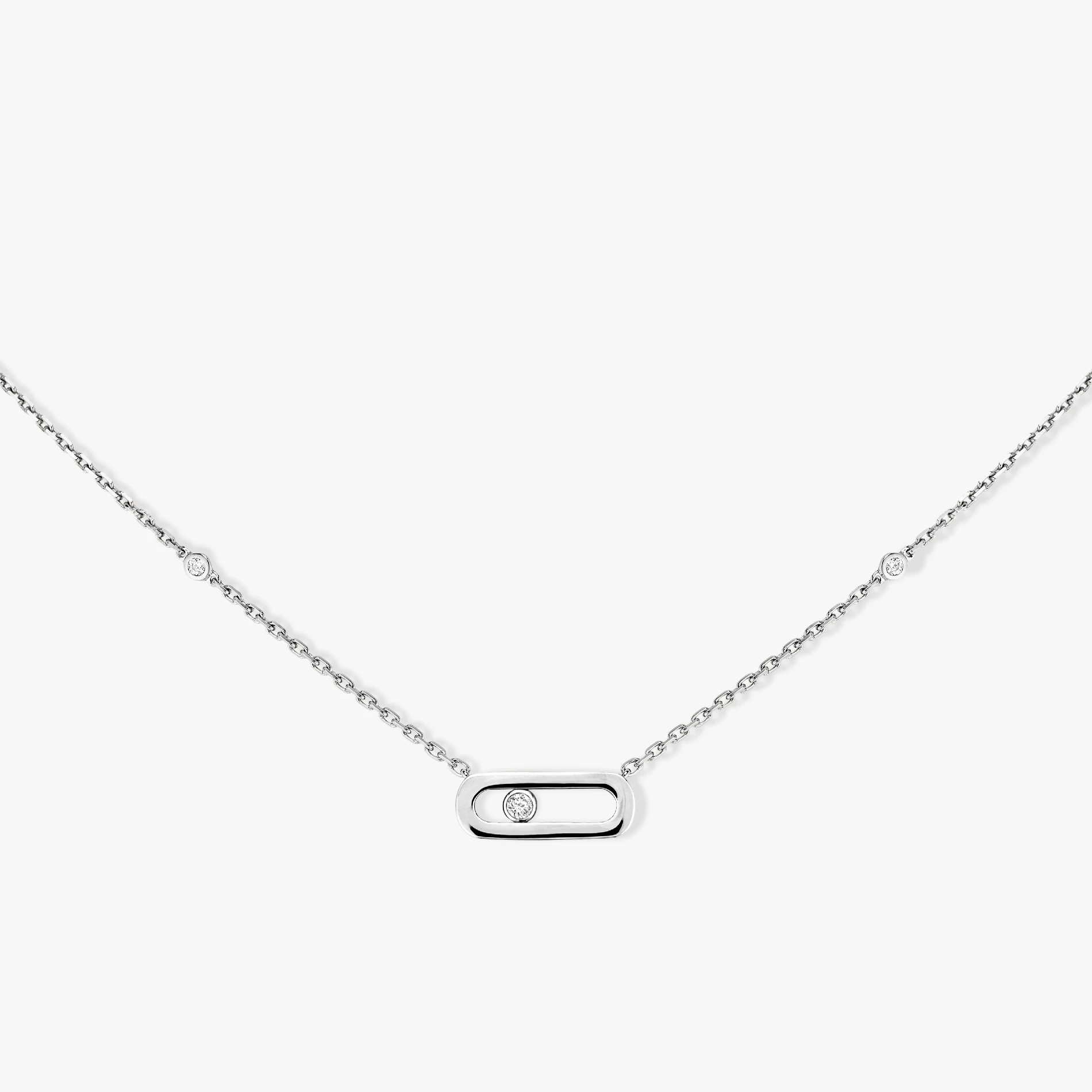 

Original Exquisite Jewelry s925 Diamond Smooth Necklace Single Diamond Sliding Necklace Messica Public Video View More