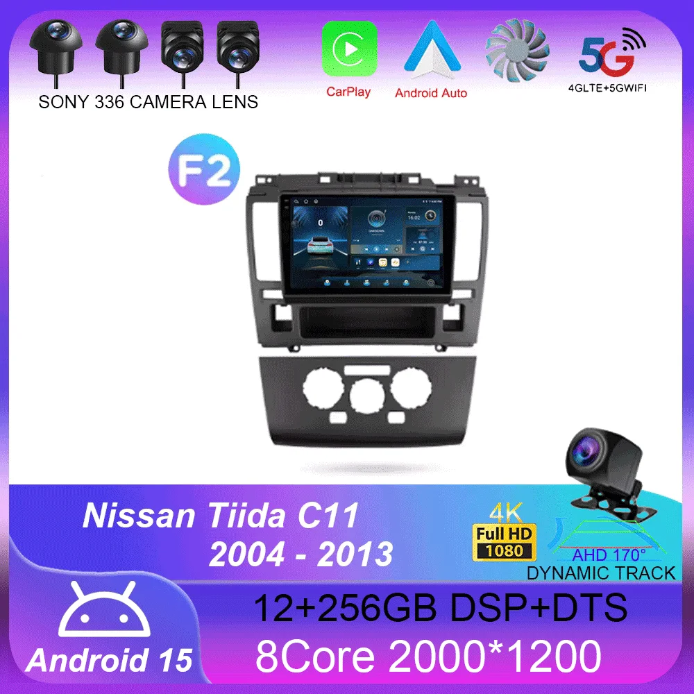 Android 15 For Nissan Tiida C11 2004 - 2013 Carplay Auto 4G+WIFI GPS ...