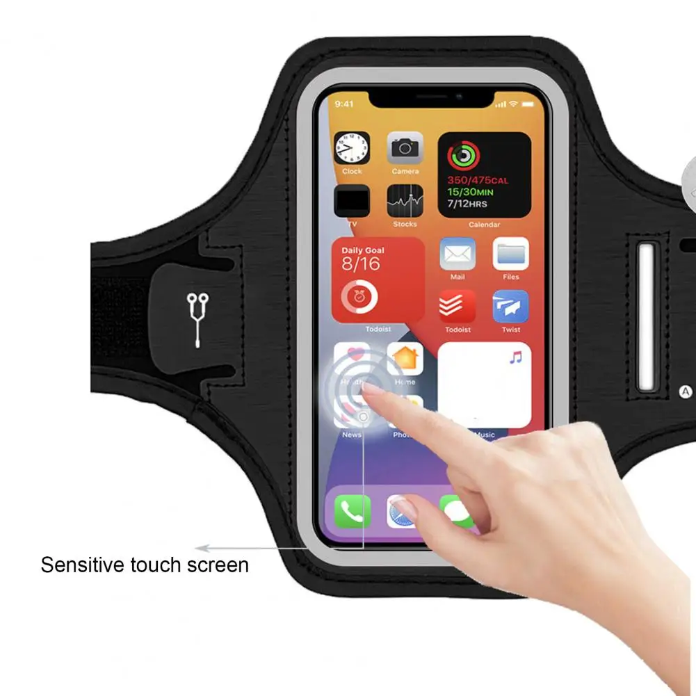 Running Sports Phone Armband Bag with Pocket Reflective Arm Strap Mobile Phone Holder Arm Bag for Outdoor Jogging Cycling Sports