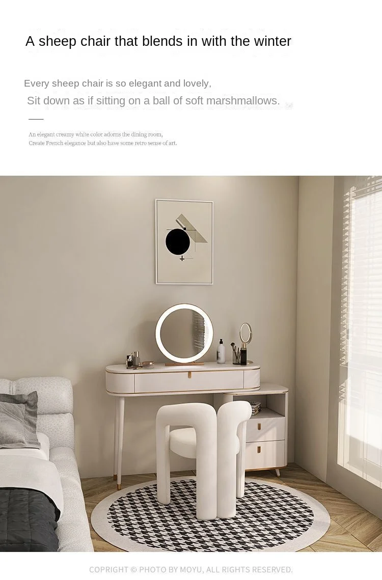 Description Picture 4 of itemRichome Stool Dressing Chair Makeup Simplicity Modern Bedroom Home Use Light Luxury Dressing Table Simplicity Living Room Sofas