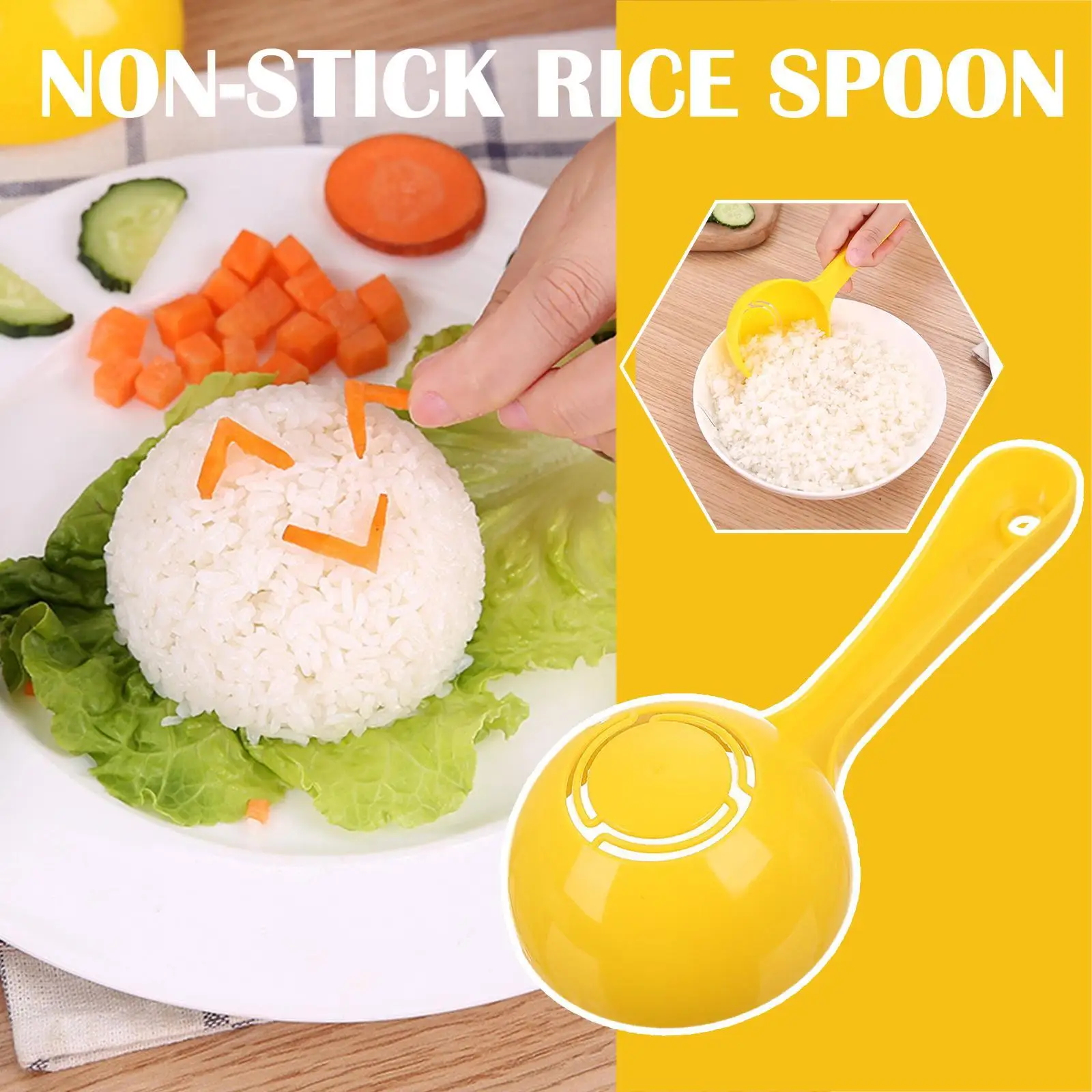 Rice Scoop Mold Non-stick DIY Sushi Mold Rice Ball Spoon Half Round Cooke Spoon 1pc Kitchen Accessory Tool