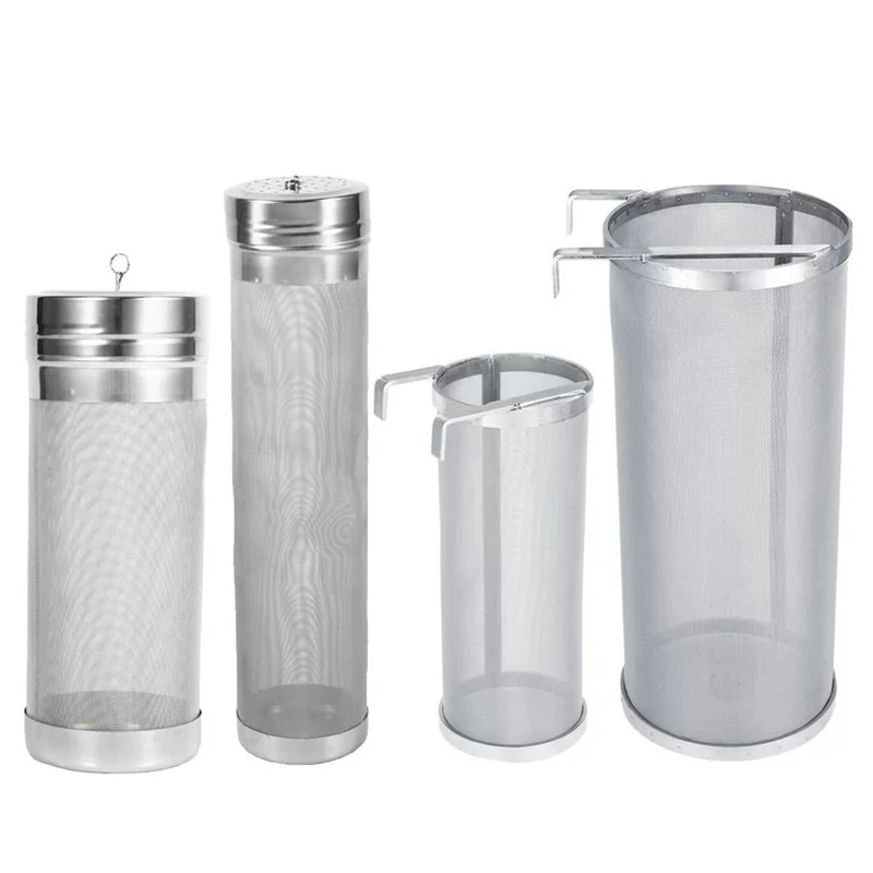 

Beer Brewing Hop Spider Mesh Filter Strainer Stainless Steel Portable Homemade Brew Beer Hop Mesh Filter Strainer with Hook