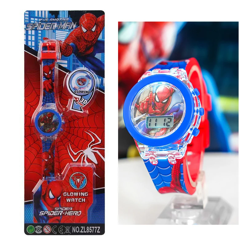 Flash lumière congelée Mickey enfants montres pour filles dessin animé Spiderman enfants montre garçons école étudiant Digitel horloge cadeaux