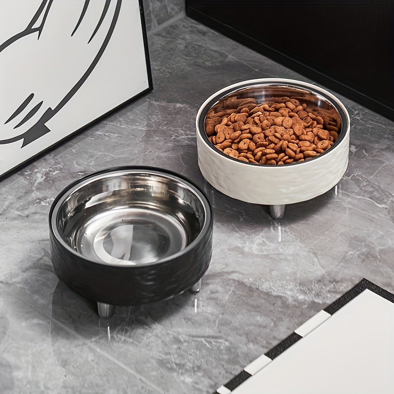 1J Piece Cute Pet Tall Bowl Cat Water Ripple Food Plate Dog Water Bowl Cervical Spine Anti-Slip Cat Four-Legged Bowl