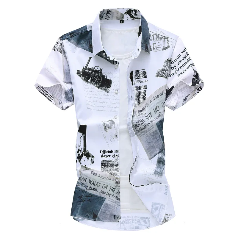 Summer Men's Short Sleeve Printed Shirt 3