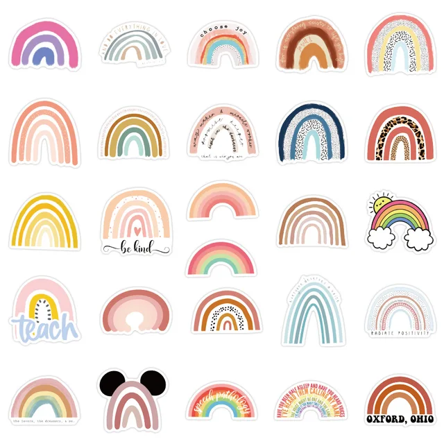 10/50PCS Rainbow Bridge Cartoon Stickers for Girl Children Toys on The Laptop Fridge Phone Skateboard Suitcase Decals Sticker 5