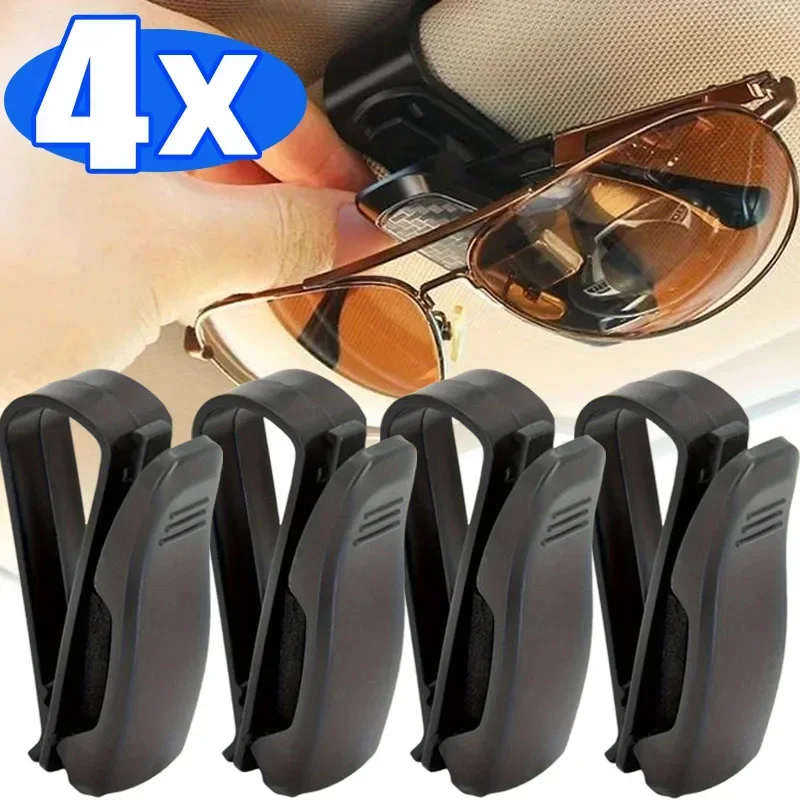 Car Sun Visor Glasses Clip - ABS Multifunctional Eyeglass Holder with Bill and ID Slot for Car Interior Accessories