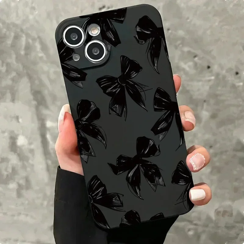 Chic Pink Bowknot Phone Case - Shockproof Non-Slip Soft Cover