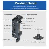 Photography C Clamp, Aluminum Table C-clamp with 1/4" and 3/8" Hole for Photo Studio Video DSLR, Camera Desktop Mount Table Desk - Image 2