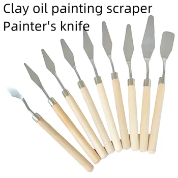 7 pz/set Pittura A Olio Raschietto Coltelli Artista Artigianato Spatola Tavolozza Coltello Pittura A Olio Coltello di Miscelazione Raschietto Strumenti In Acciaio Inox 1