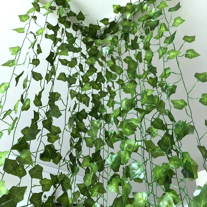 2M Ivy green Fake Leaves Garland Plant Vine Foliage Home Decor Plastic  Rattan string Wall Decor Artificial Plants - AliExpress