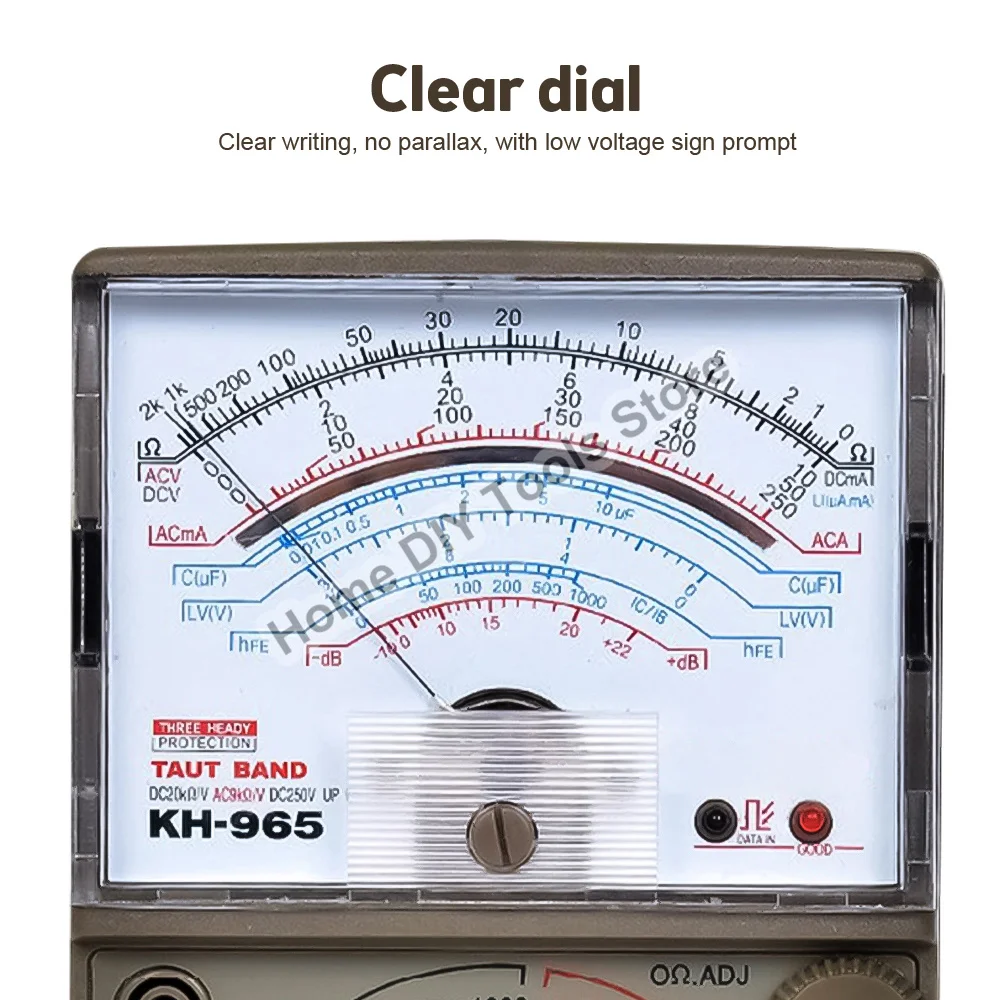 Analog Multimeter Universal Meter Pointer Display Electrical Tester AC DC Voltage Current Resistance with Test Pen Buzzer