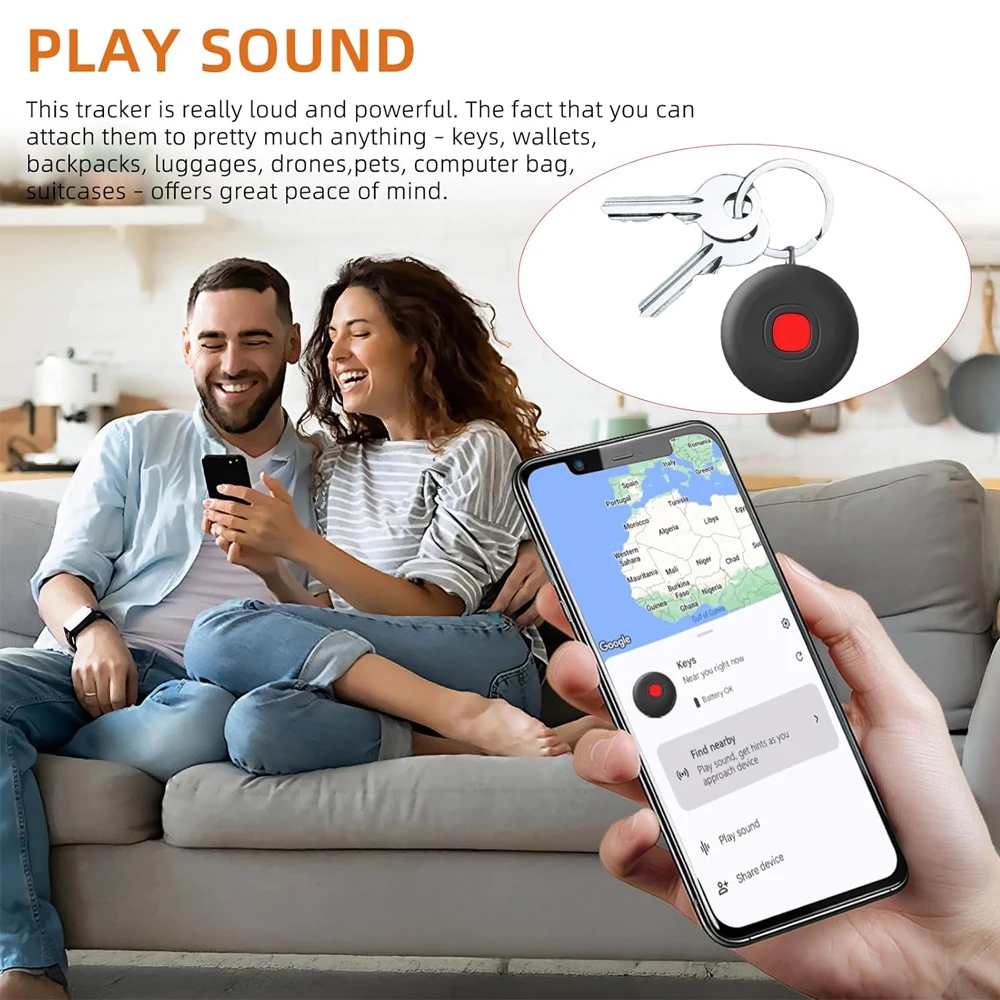 Tracker GPS Bluetooth Pour Android - Compatible Google Find My Device, étanche IP68, Rechargeable Type C, Blanc - 5
