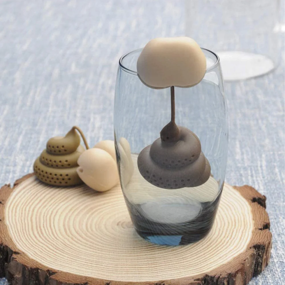 Tawny Butt Shape Creative Tea Filter White Elephant Interesting Silicone Tea Maker Silicone Teapot Filter Poop Gift tea infuser,tea strainer,tea filter,tea maker