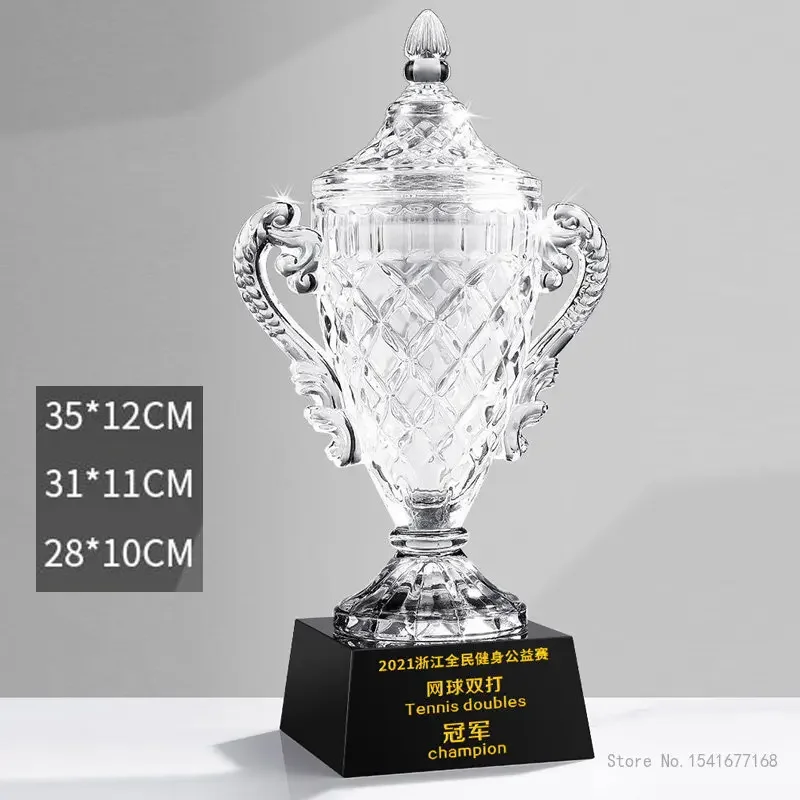 Customized Crystal Trophy High Grade Football Basketball Sports Game reward Home Decoration, Commemorative Prize, Fishing Trophy