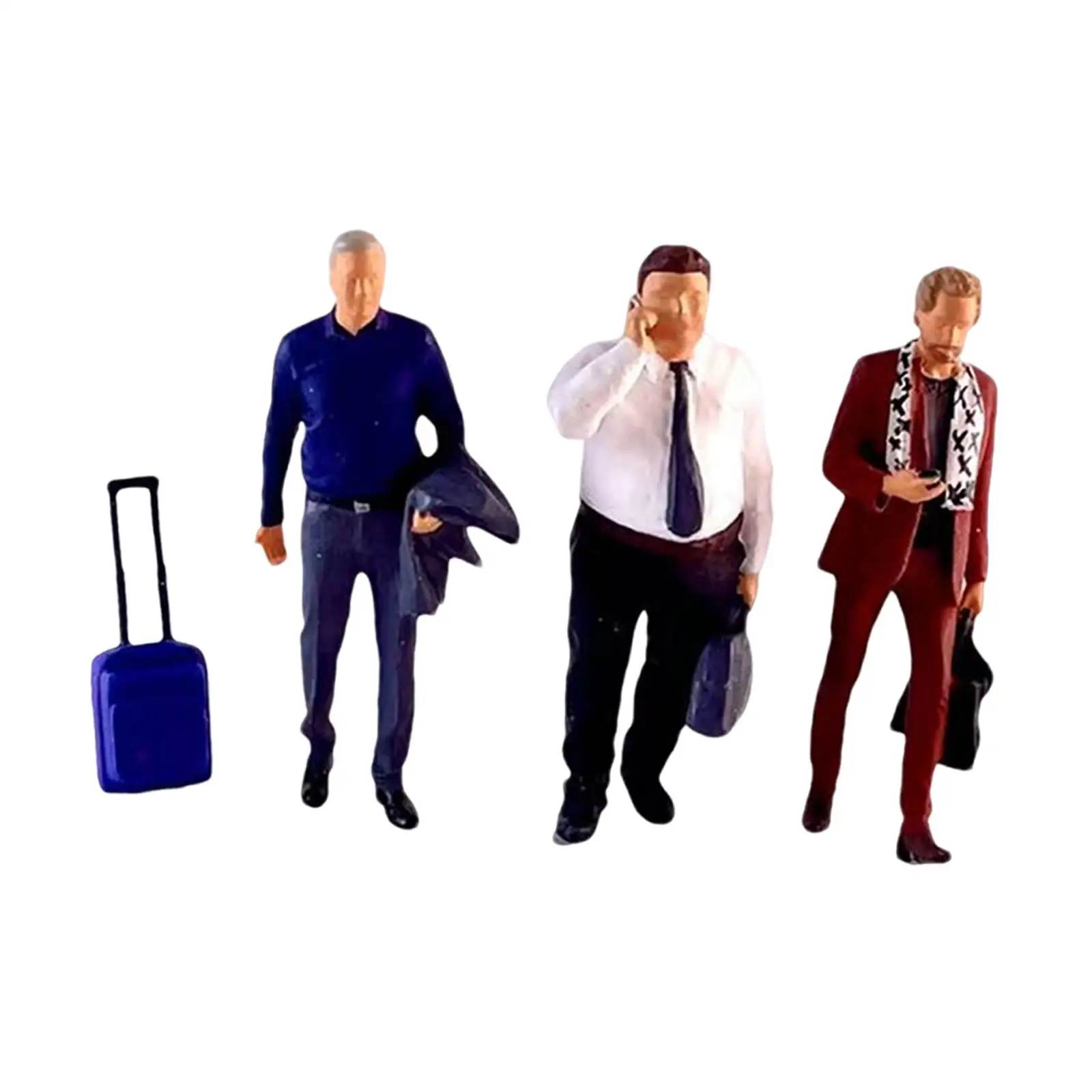 3Pcs 1:64 Scale People Figures Collectibles Dioramas Miniature Ornament